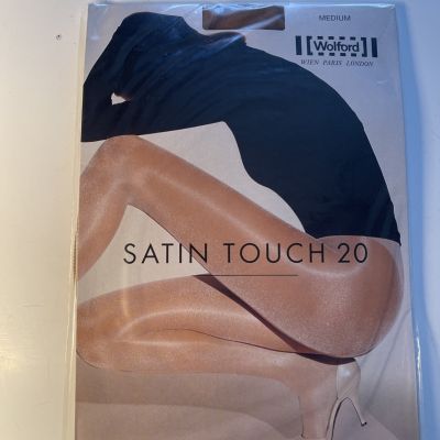 Wolford Satin Touch 20 Tights Stockings Honey Medium 20 Den 11232 NEW SEALED